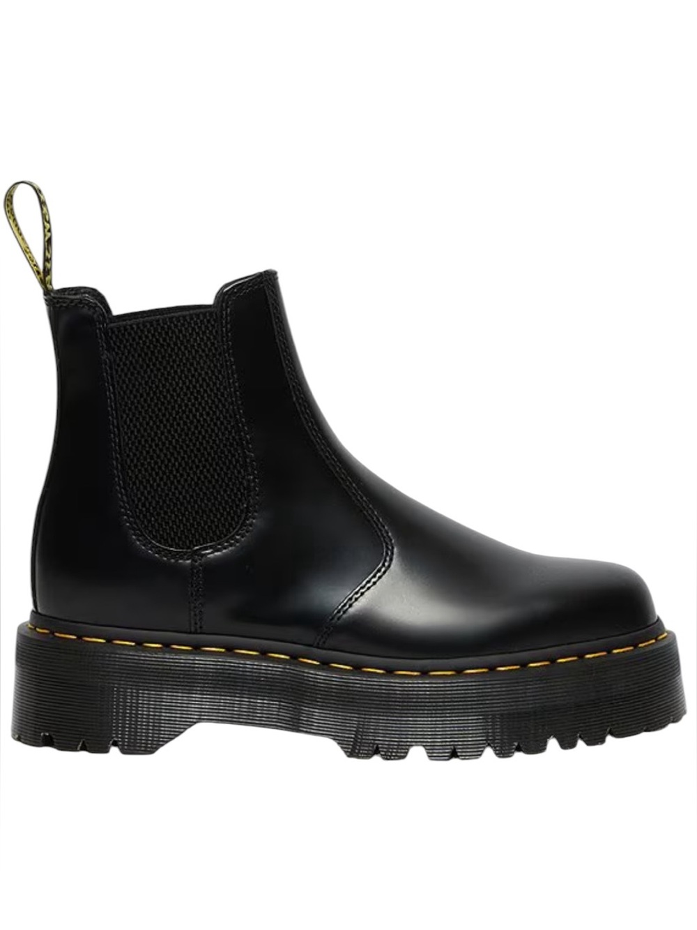 Dr. Martens 2976 Quad Chelsea Boots Black Leather Platform Chunky Womens Size 8